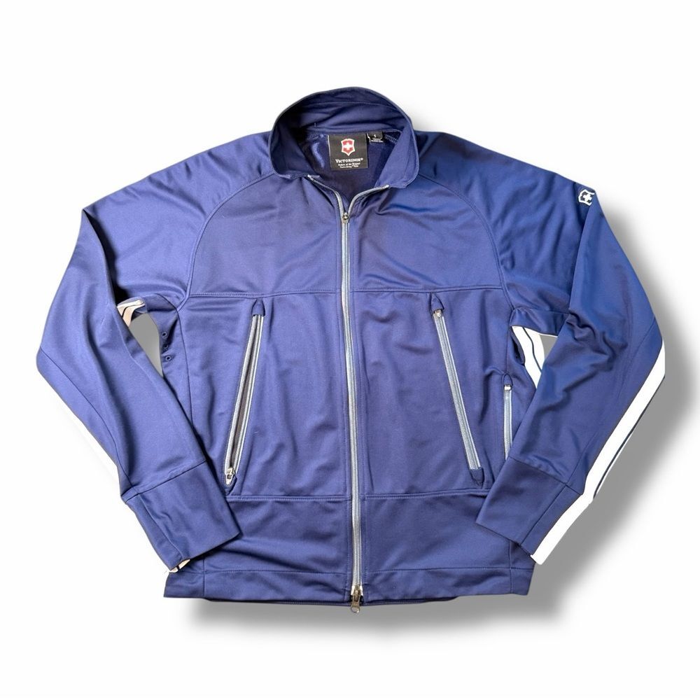 Victorinox Jacket Blue Full Zip Lightweight Track Swiss Army Outdoor Mens Sz S